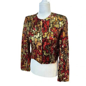 Hobby Horse Fully Sequined Jacket Red, Orange and Gold